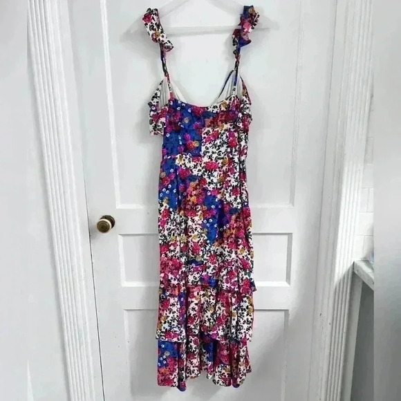 Majorelle Nolita Ruffle Floral Midi Dress in Patchwork Multi LIKE NEW - Picture 6 of 6